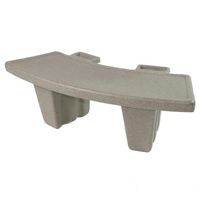 Tan plastic curved tray on a white background