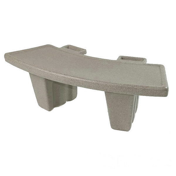 Tan plastic curved tray on a white background
