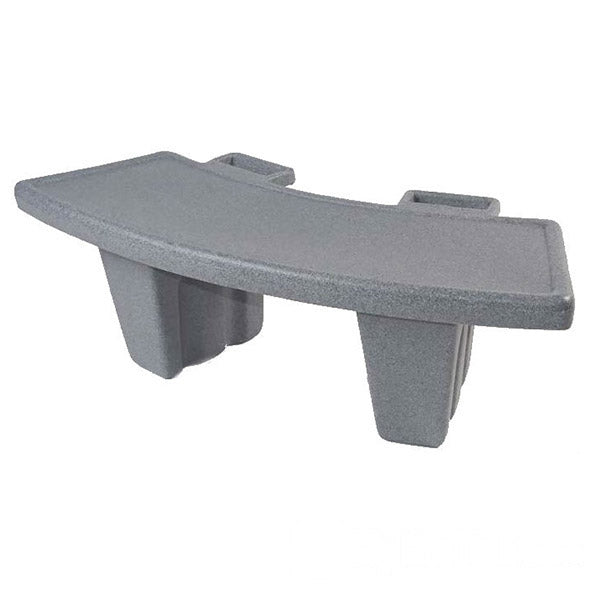 Gray plastic curved tray on a white background