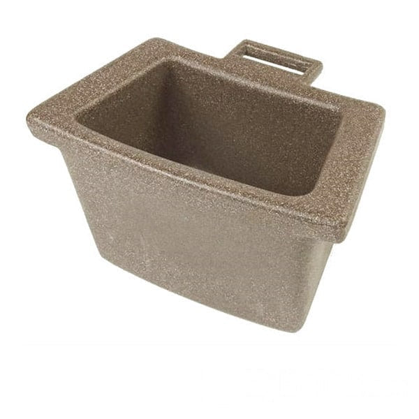 A curved brown textured plastic ice bucketspa accessory shown on a plain white background.