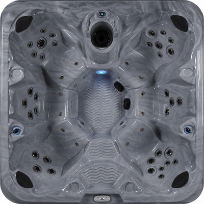 Top view of a hot tub with hydro massage jets 