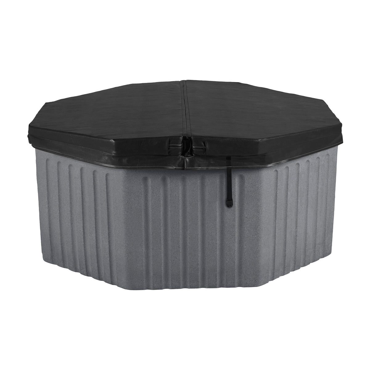 gray octagonal spa with cover on white background #color_gray