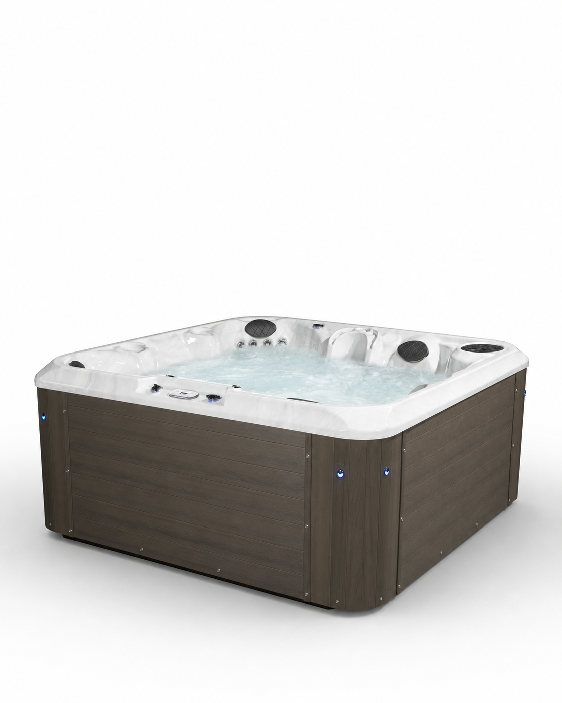 hot tub with white interior shell on a white background 