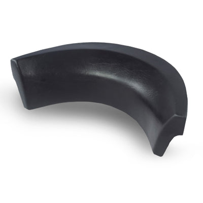 Black curved spa pillow on white background