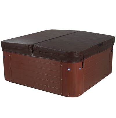 Brown hot tub cover on a white background 