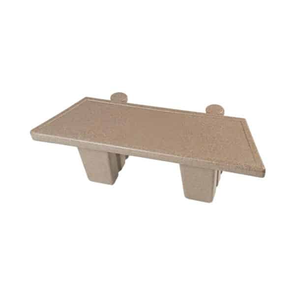 A beige tray attachment, featuring two legs and small circular finials on the top corners, shown on a plain white background.