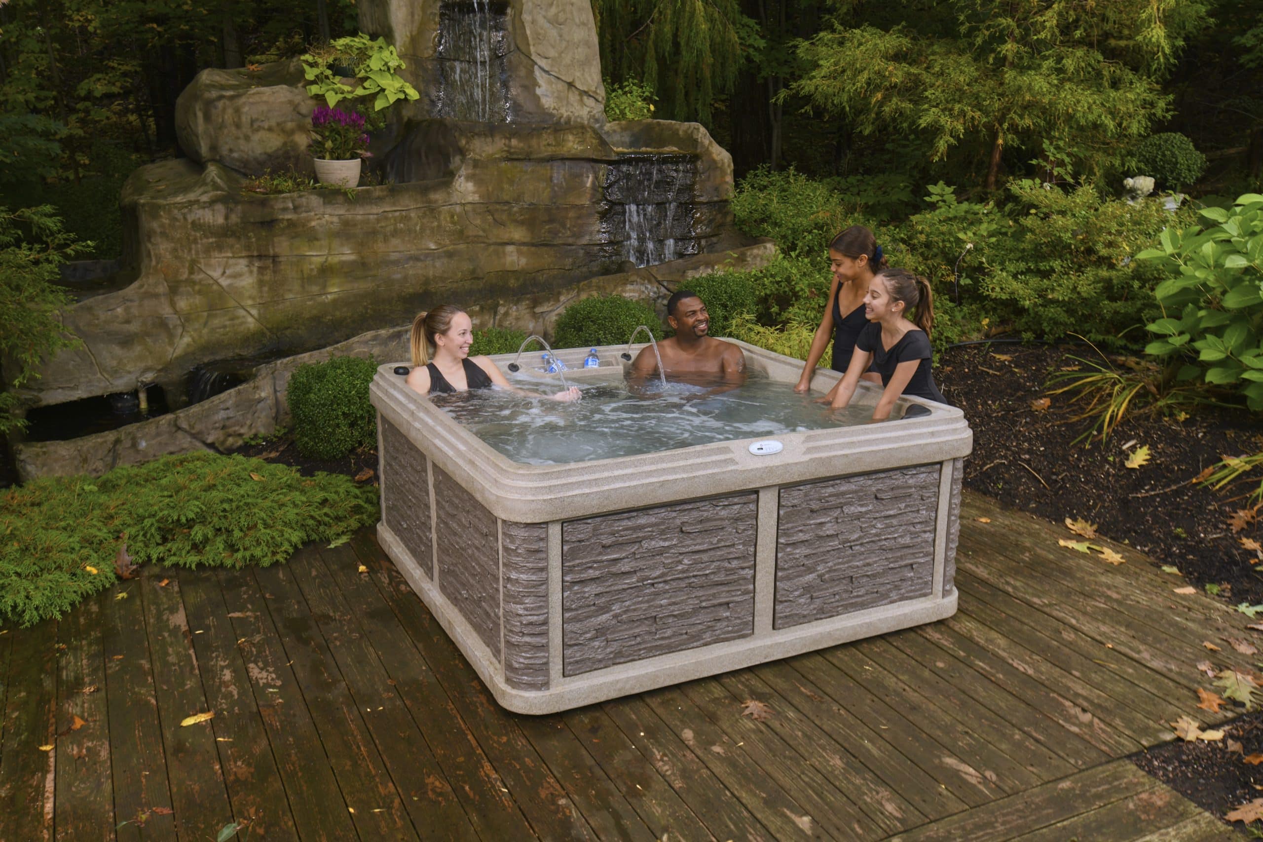 People enjoying a MyHotTub spa.