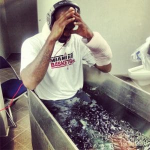 LeBron James in an ice bath