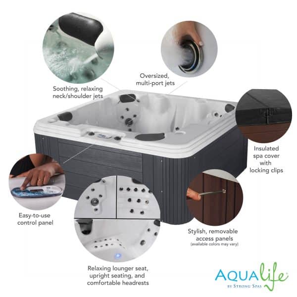 Annapolis 50 Jet, 6-Person Hot Tub Spa with Ozonator & Insulated Cover Included 11