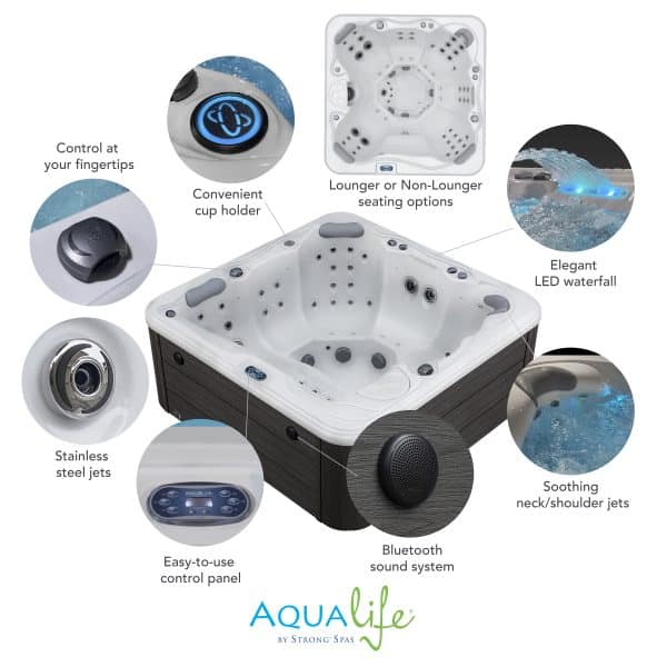 Destination 59 Jet, 6-Person Hot Tub Spa with Bluetooth Stereo & Ozone 2