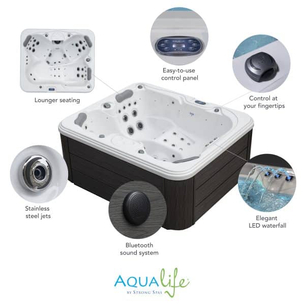 Excellence 41 Jet, 3-4 Person Lounger Hot Tub Spa with Bluetooth Stereo & Ozone 2