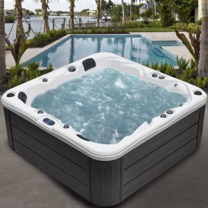 Surfaces 36 Jet, 3-4 Person Double Lounger Hot Tub Spa with Bluetooth Stereo & Ozone