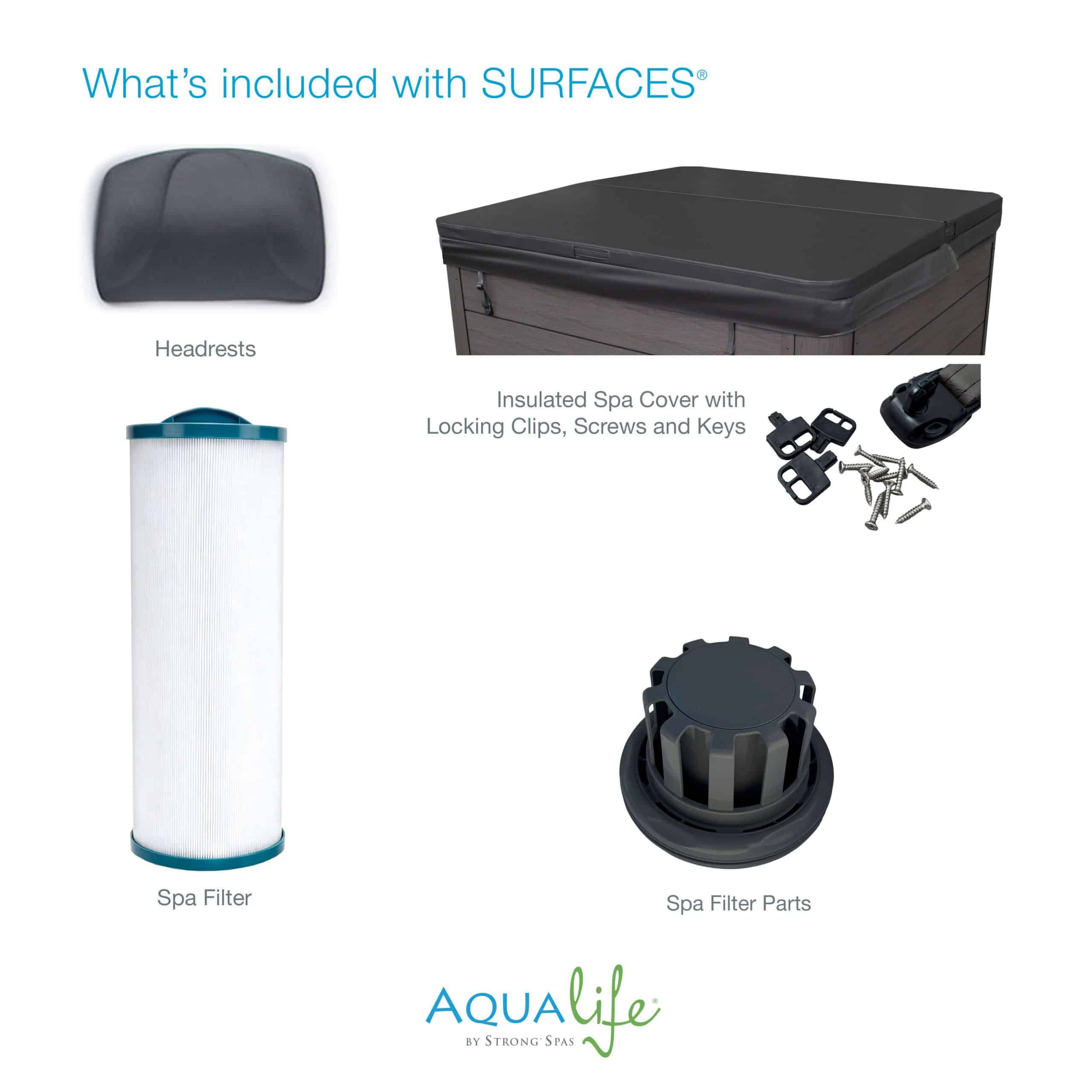 Surfaces™ 36 Jet, 3-4 Person Double Lounger Hot Tub Spa with Bluetooth Stereo & Ozone 15 Surfaces™ 36 Jet, 3-4 Person Double Lounger Hot Tub Spa with Bluetooth Stereo & Ozone 15