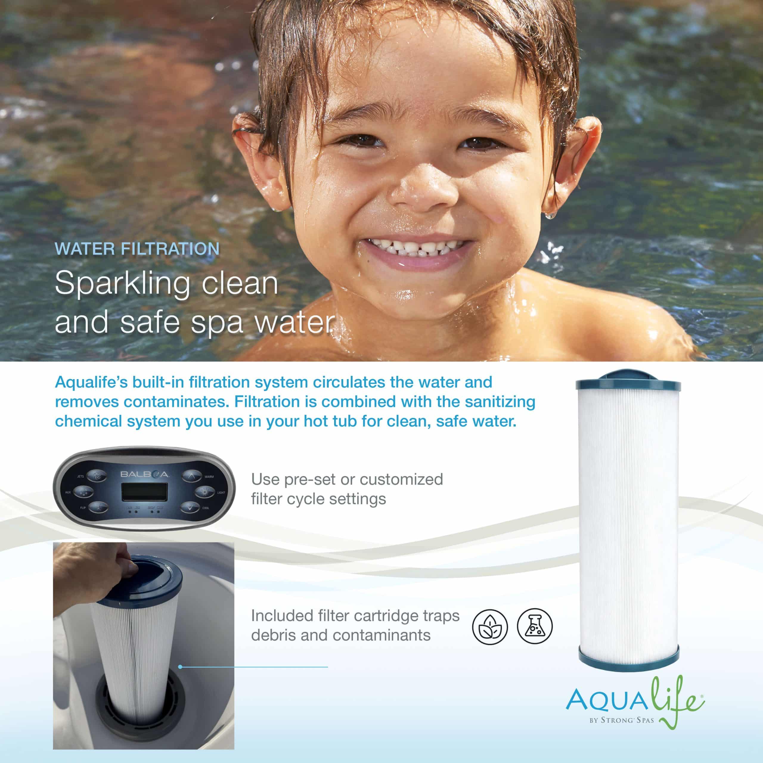 Surfaces™ 36 Jet, 3-4 Person Double Lounger Hot Tub Spa with Bluetooth Stereo & Ozone 11 Surfaces™ 36 Jet, 3-4 Person Double Lounger Hot Tub Spa with Bluetooth Stereo & Ozone 11